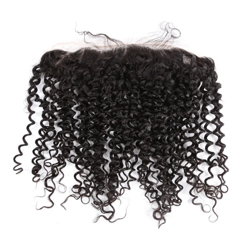 

Wholesale Virgin Brazilian Kinky Curly Human Hair 13X4 Lace Frontal Pre Plucked Natural Hairline, Nature color