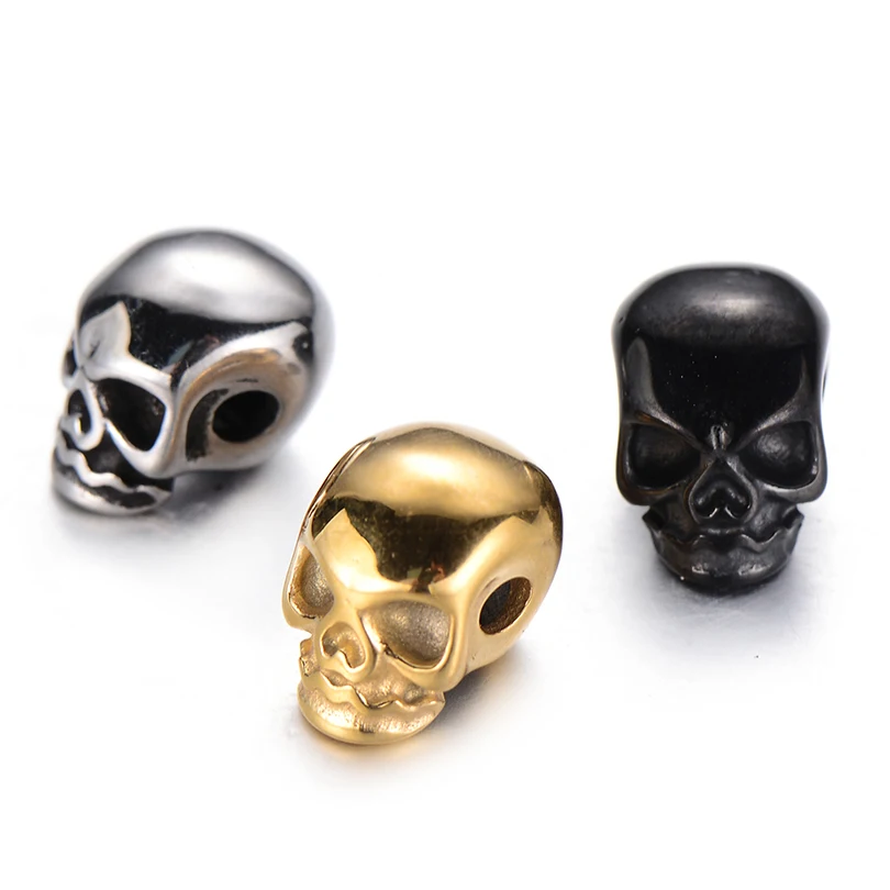 

Fashion DIY Charms Men Bracelet Accessories Findings Stainless Steel Spacer Beads for Jewelry Making Cool Skull Beads