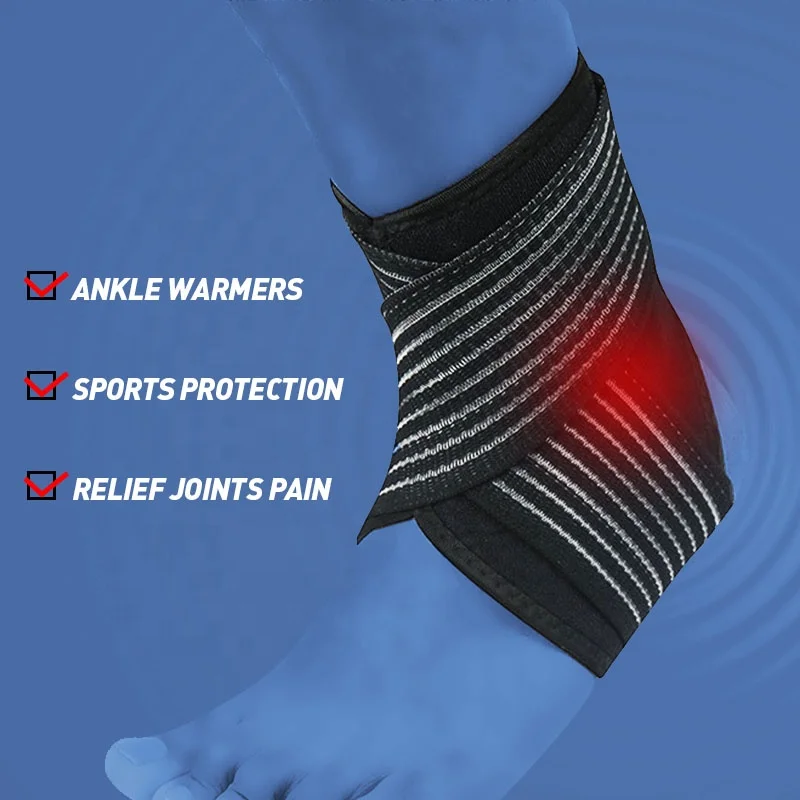 

Hot selling gym Ankle protectors foot protect elastic sports brace adjustable ankle support for men and women, Black or customized