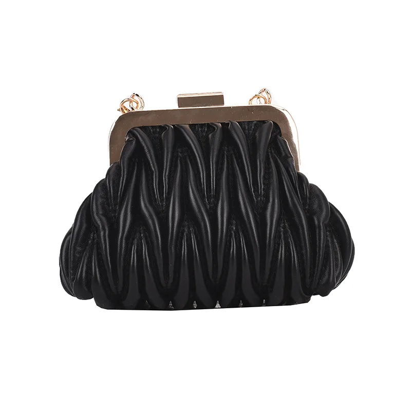 

New 2021 South Korean fashion pu leather girl chain one shoulder mini clutch bag, 4colors