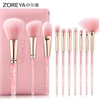 

ZOREYA 2019 10pcs trendy pink makeup set professional make up brushes