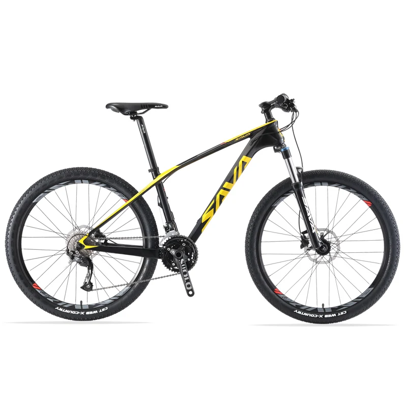 

SAVA 30 Speed Carbon T700 Fiber Bicycle From Chinese 27.5/29 Inch Carbon Mountain Bike, Black grey, black yellow, white red