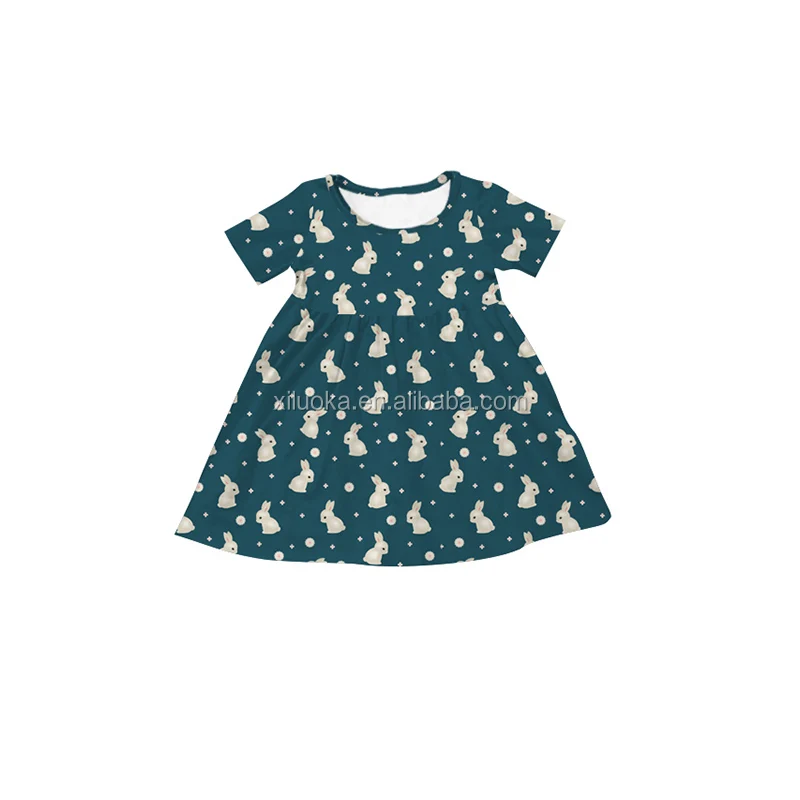 

High quality kids casual dresses party rabbit flower dress baby girls' dresses, Picture