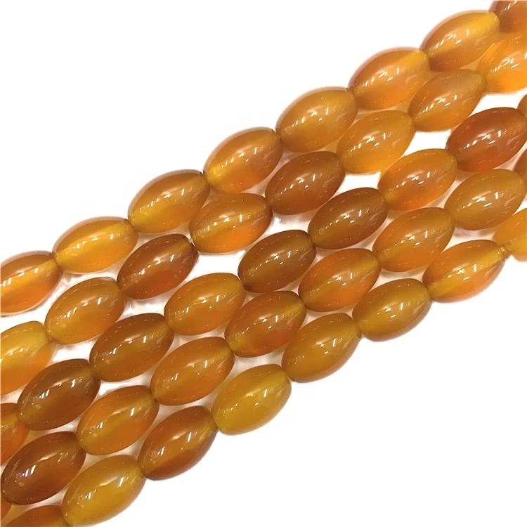 

Natural Oval Olives Shape Agate 8*12mm to 10*14mm Yellow Chalcedony Briolette Beads, 100% natural color