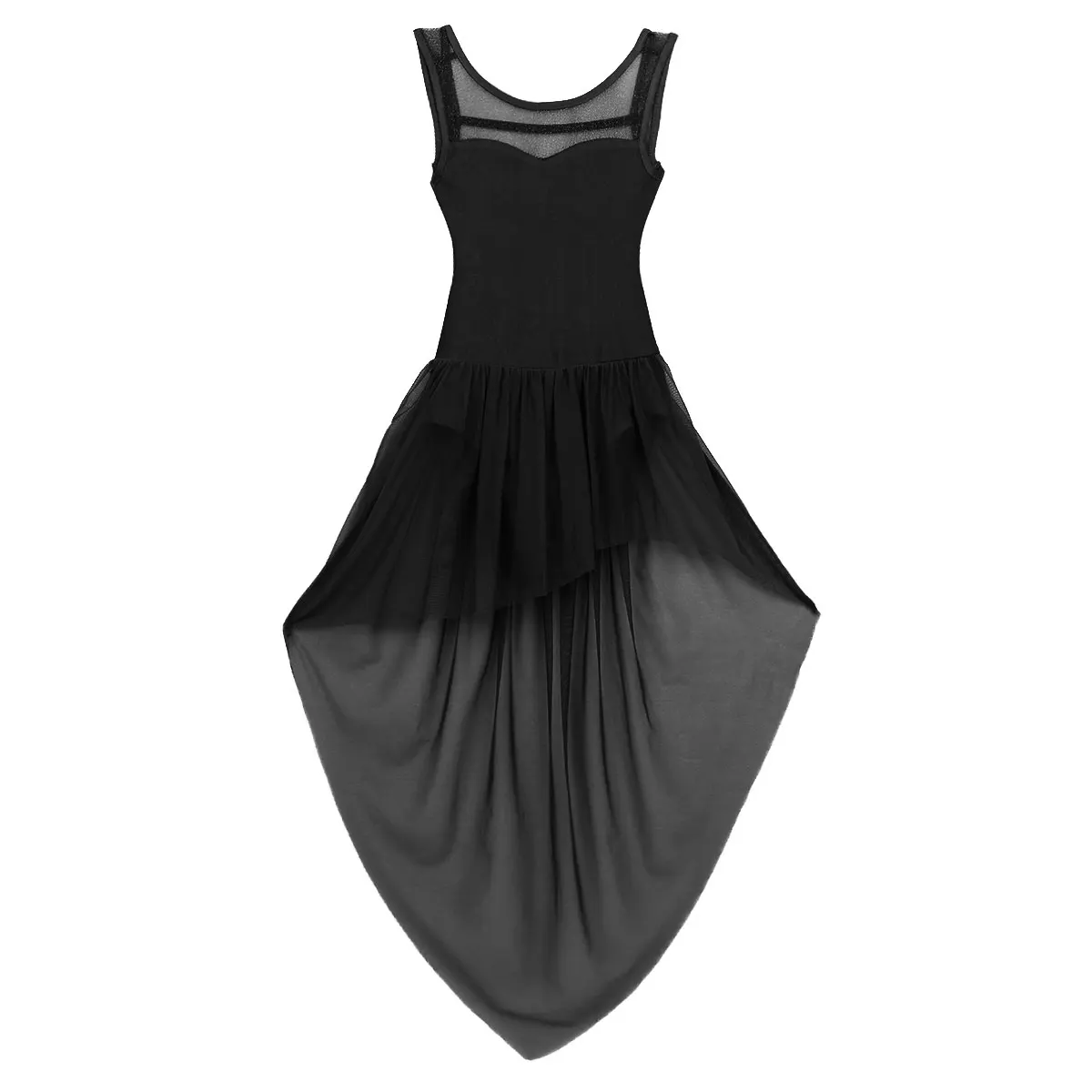 New Design Girls Sleeveless Highlow Splice Open Back Dancerwear Ballet