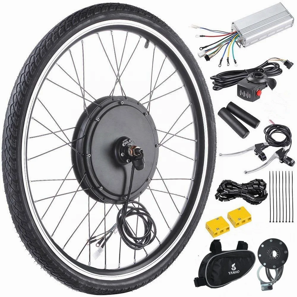 

Factory 26 inch 48v 1000w rear wheel electric bike bicycle conversion kit with display, Black