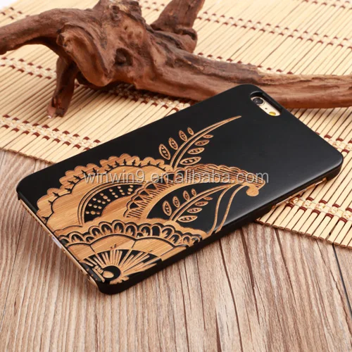 

Real Wood Case Nature Custom Engraved Pattern PC Wood Bamboo Phone Case, Natural wood material