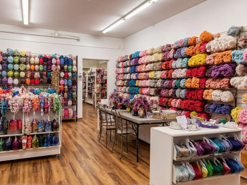 Austin craft store interior with colorful yarn displays