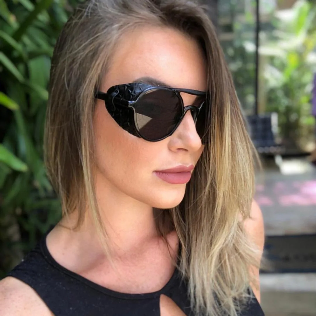 

RENNES [RTS] New round frame metal ray band sunglasses soft leather folding windproof personality glasses, Custom colors