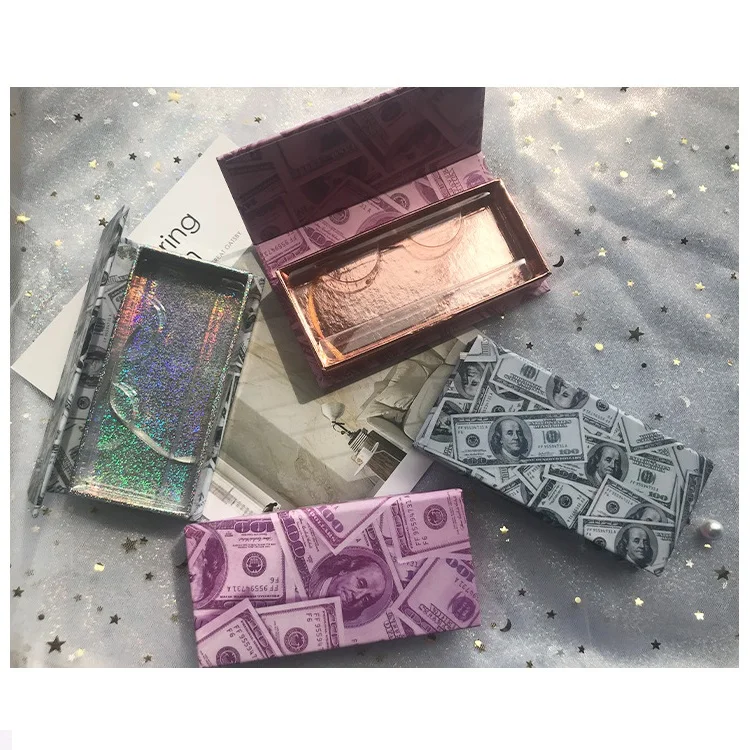 

Hot selling dollar box marble false eyelash case packaging full strip lashes designer magnetic lash case empty wholesale vendor, Colorful