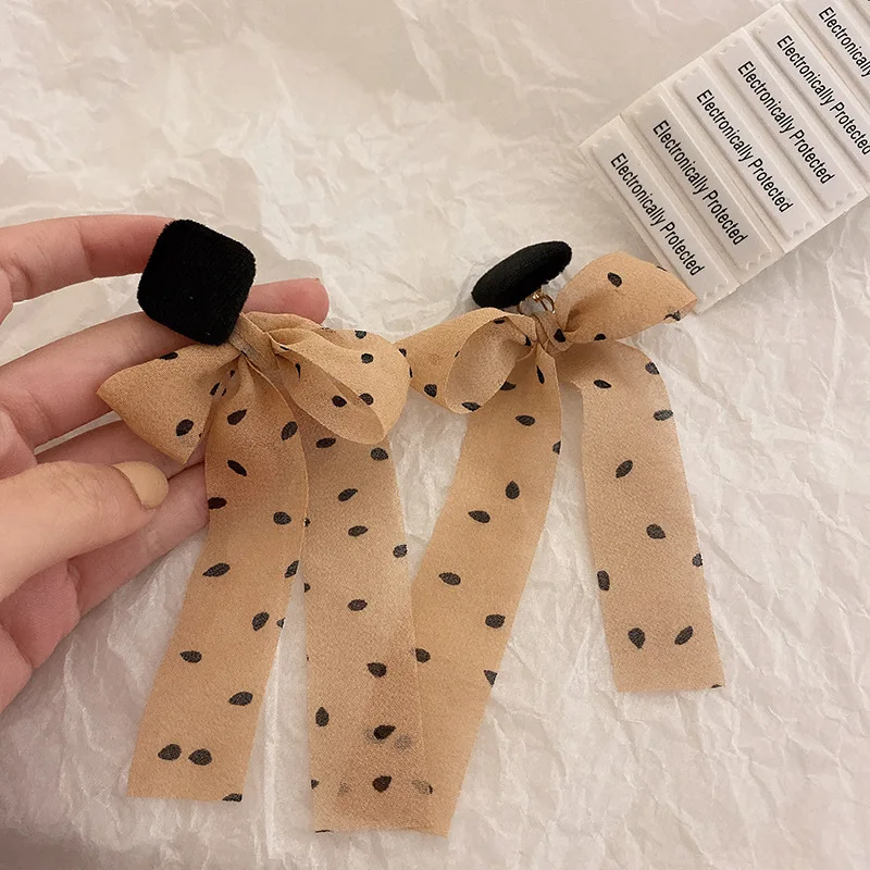 

fashion trendy jewelry drop fabric bow earrings