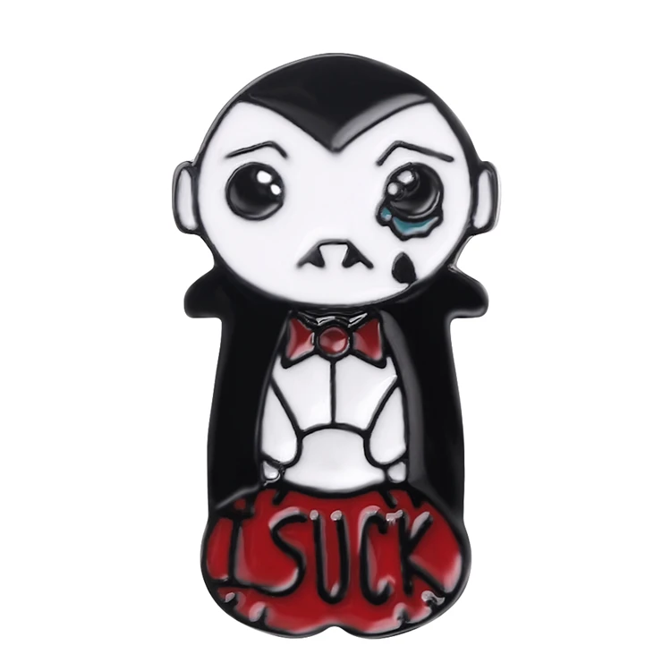 

Personality Cartoon Vampire Brooch Poor Dracula Character Brooch Pin New Suit Shirt Collar Badge Icon Pin