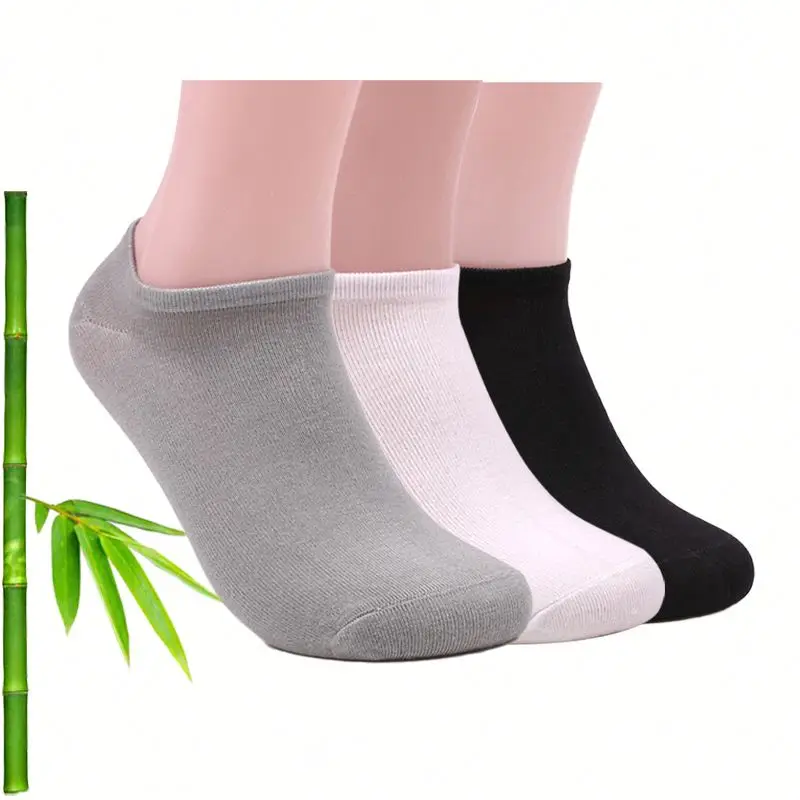 

Wholesale low price men breathable organic bamboo fiber business black custom logo meias calcetines low cut charcoal ankle socks