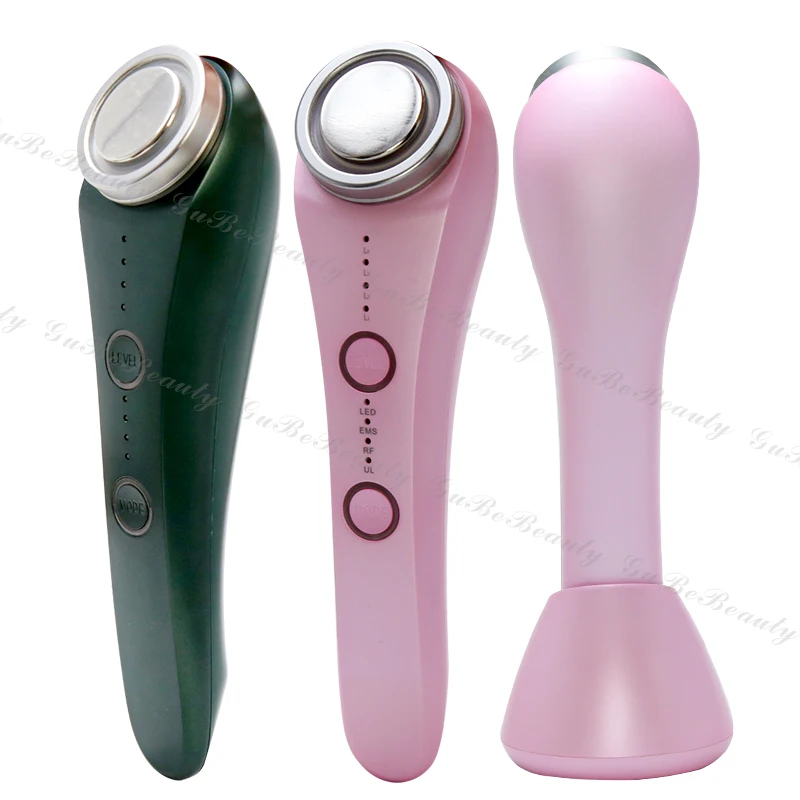 

Gubebeauty industry portable rf ems face customized ems facial device to skin care for homeuse with FCC&CE, Pink