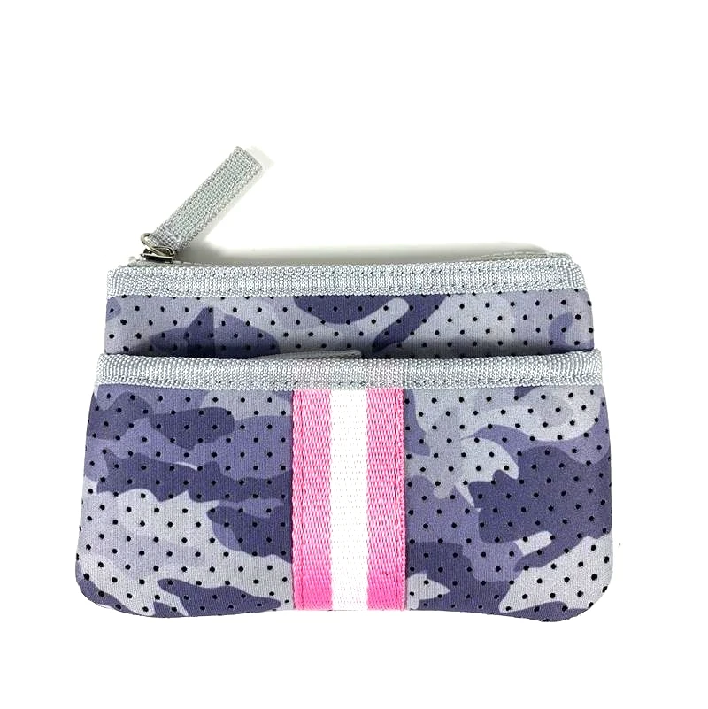 

2020 New Wholesale Ladies Camo Color Perforated Neoprene Wallet Big Capacity and Confortable Neoprene Card Coin Purse