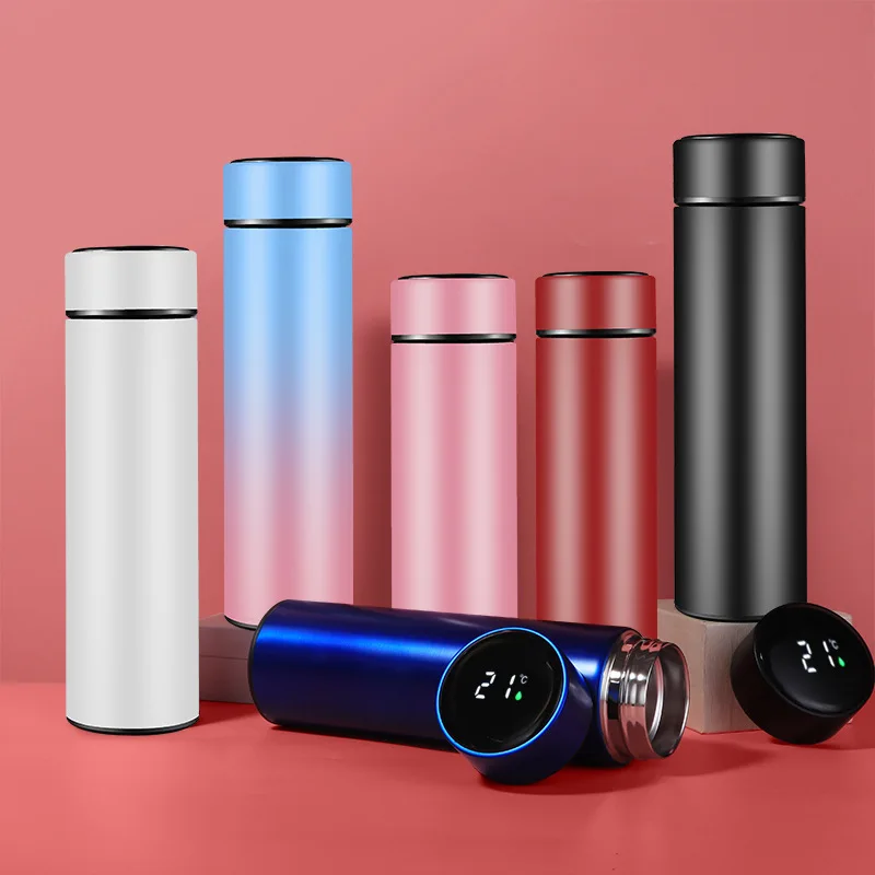 

Double-layer Stainless Steel Vacuum Flask Gift Custom Logo Mug Smart Touch Temperature Display termo digital cup water bottle