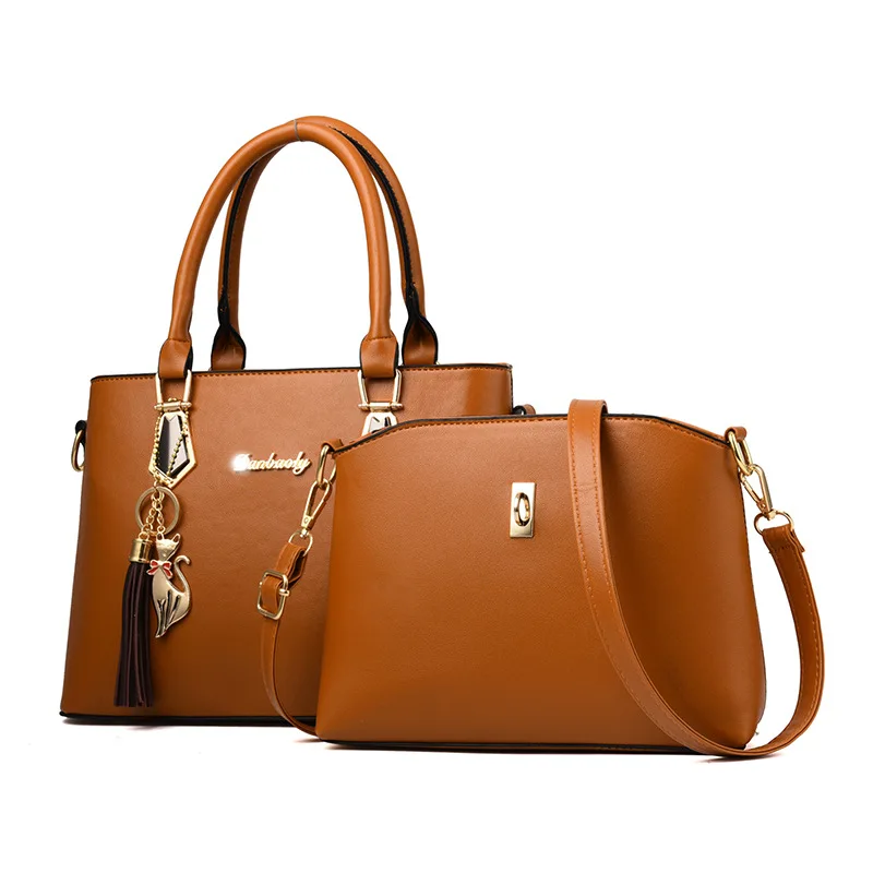 

sh10756a 2 in 1 hand bags ladies 2021 new arrival cheap handbag set for women