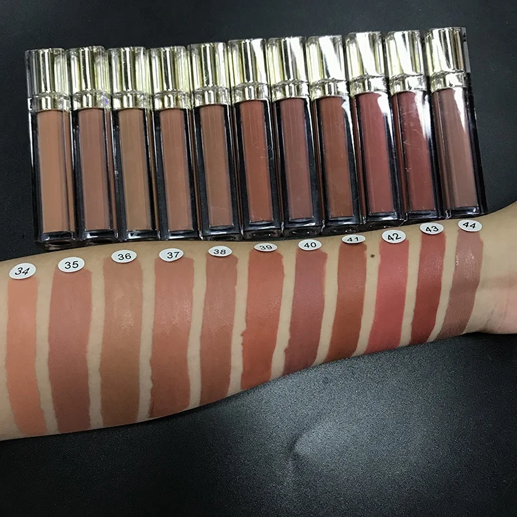 

High pigment private label lipgloss base long lasting no label vegan lipgloss, 55 colors for you choose