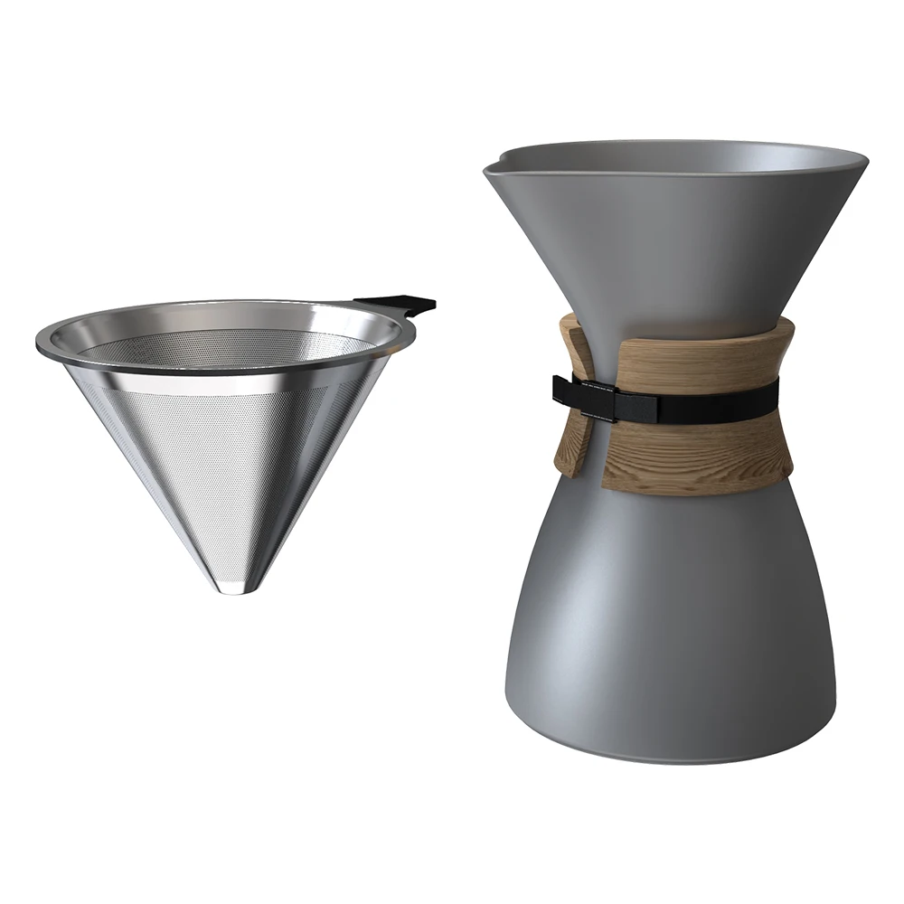 

DHPO New designCeramic V60 Black Pour Over Coffee Set Black Individual New Porcelain Coffee Maker Dripper And Grinder Set, Black,marble