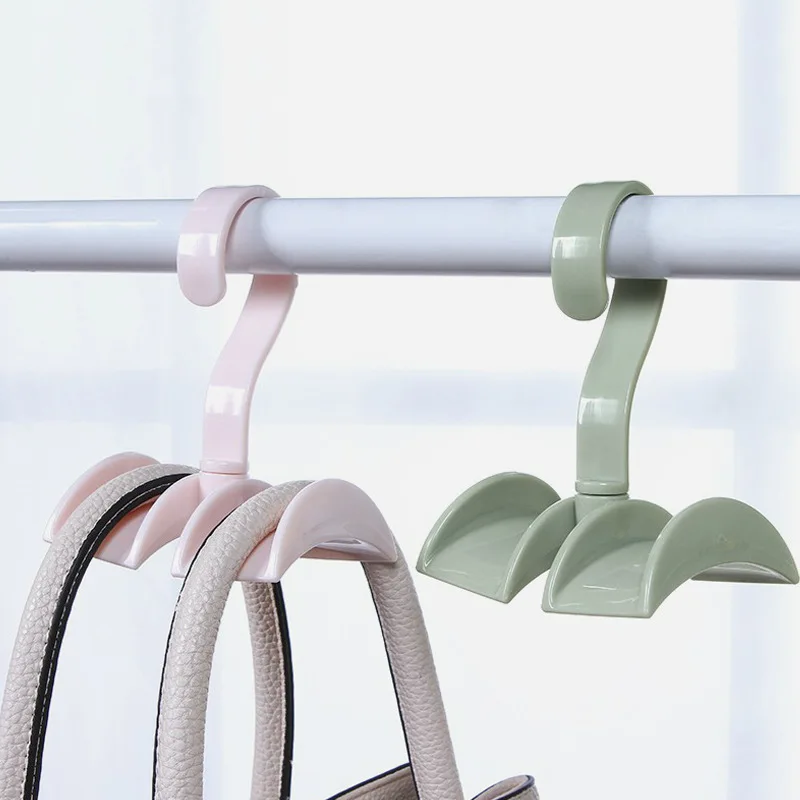 

Handbag Storage Purse Hanging Rack Holder Storage Organizer Hooks Home Organizer Any Angle Rotation Closet Organizer Rod Hanger, As photo