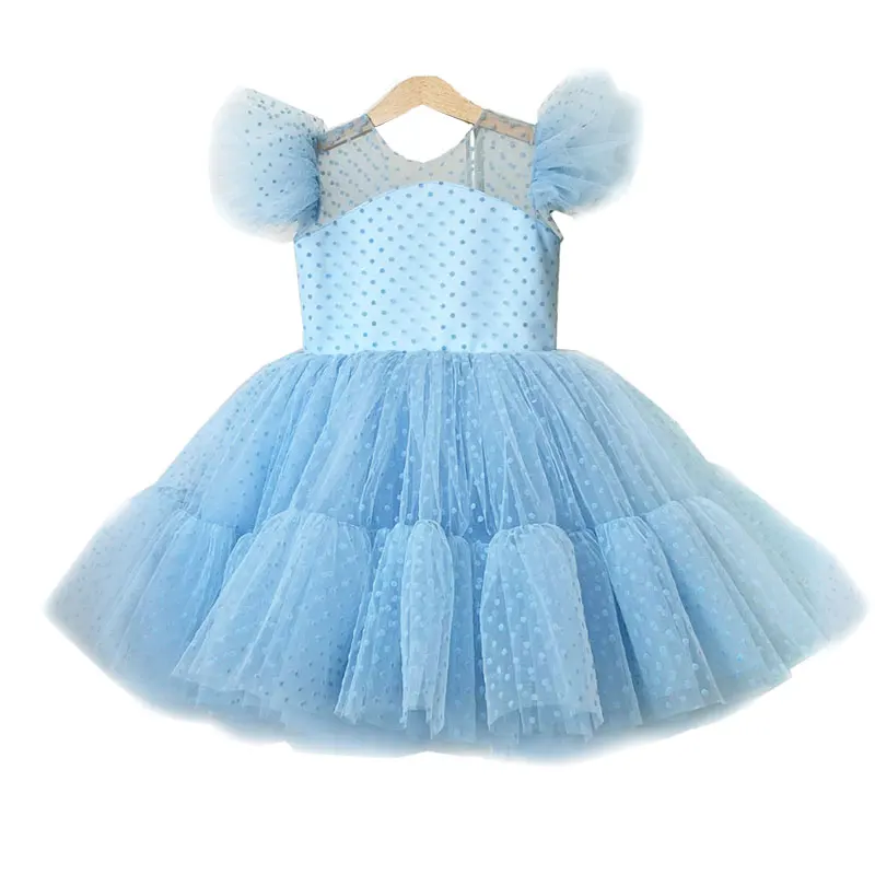 

Children's clothing for birthday party baby girl dress skirt Pengpeng Princess dress bow Embroidered little girl dress skirt