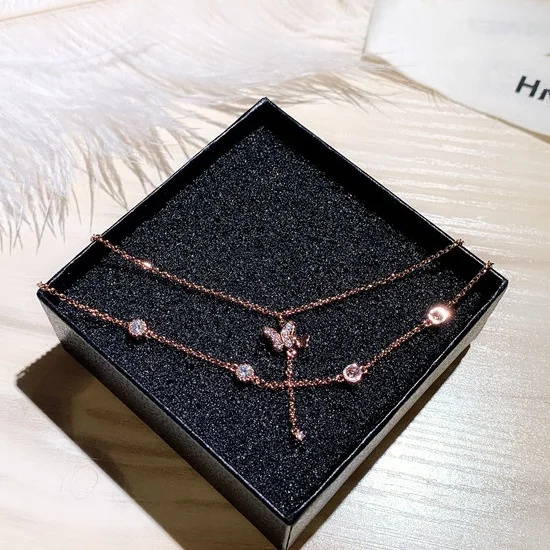 

New Butterfly Charm Bracelets For Women Bracelets Fashion Jewelry Trend Rose Gold And Silver Color Rhinestone Bracelets, Customized color
