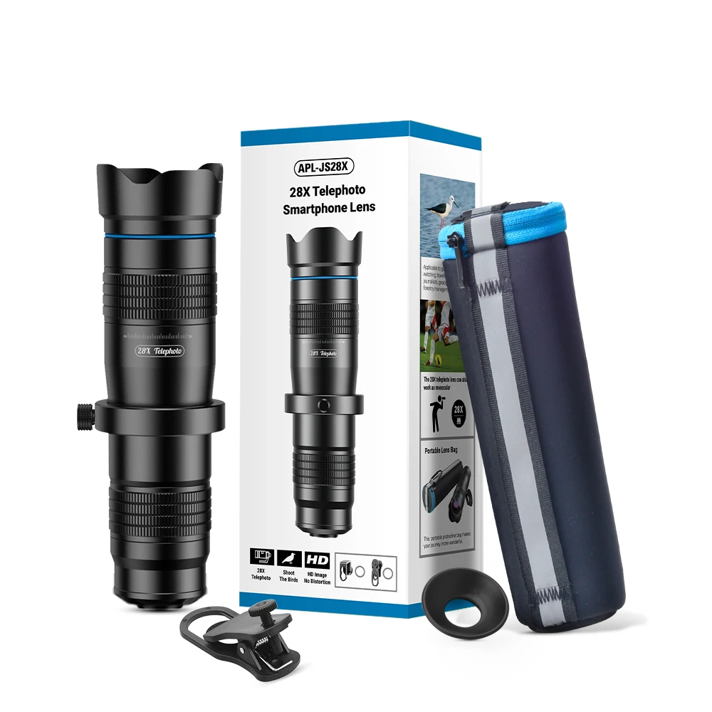 

HD 28X telephoto mobile camera lens phone zoom lens for smartphone, Black