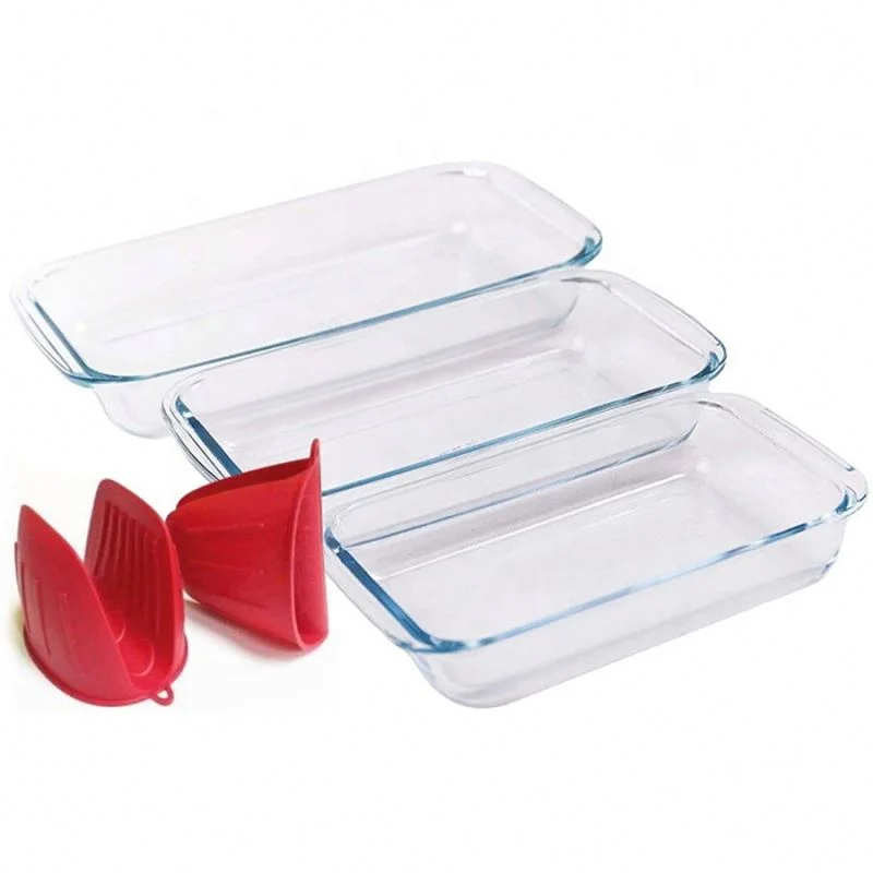 

2.2L Bread Cakes Bacon Loaf Pans Royalty Line Square Bake Dishes Pans Microwave Oven Pyrex Rectangular Glass Baking Tray