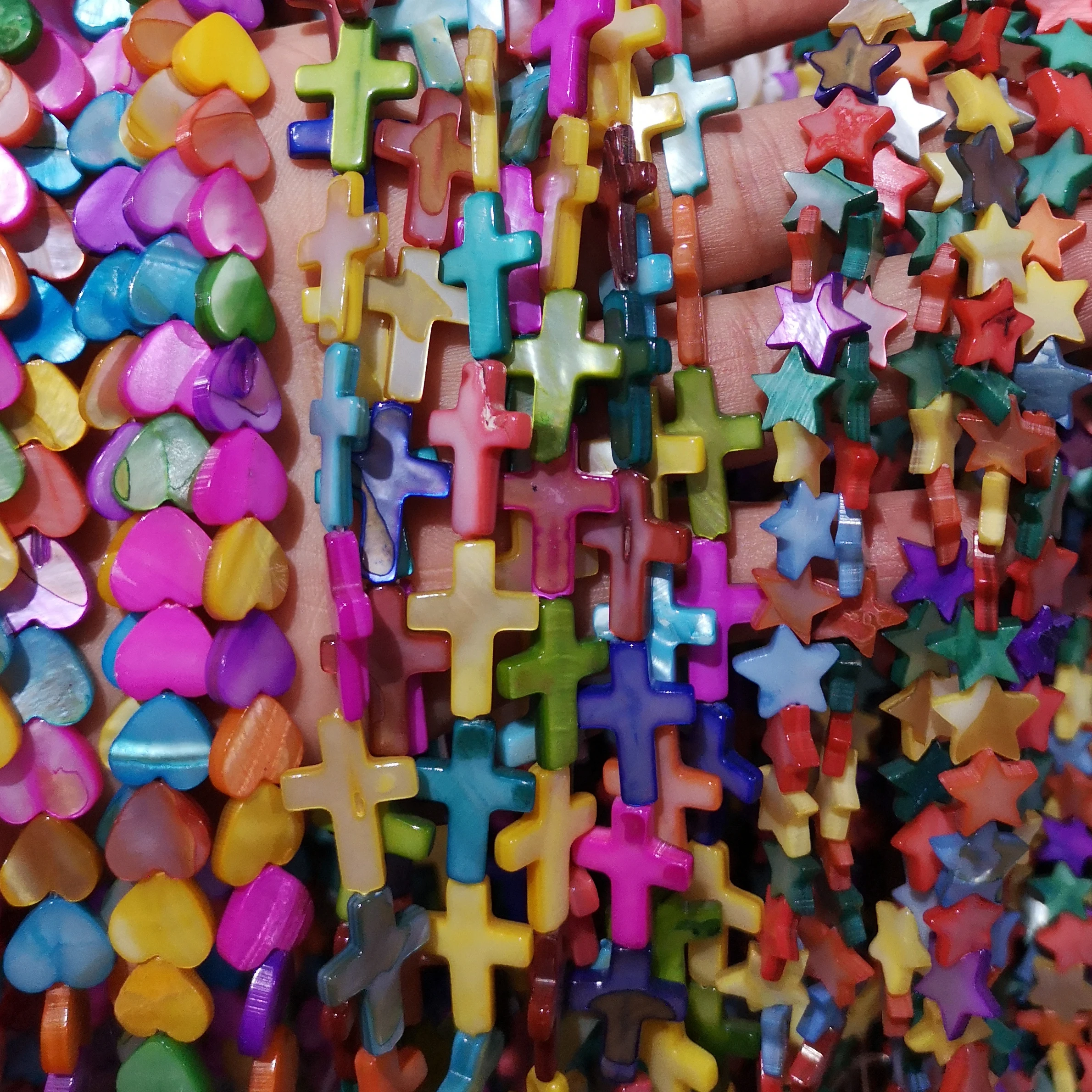 

colorful shell flower beads, Natural color