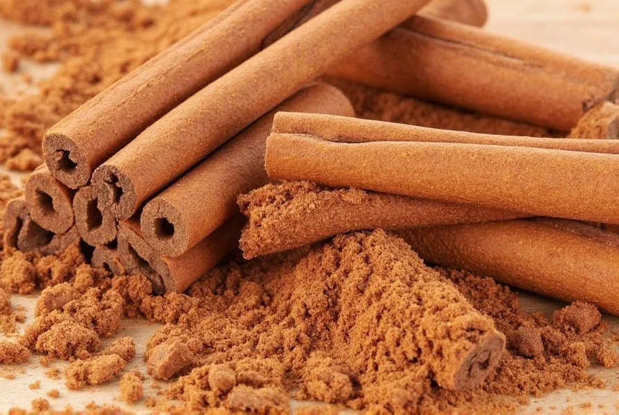 Scientific testing equipment analyzing cinnamon powder for heavy metal content with technician wearing lab coat