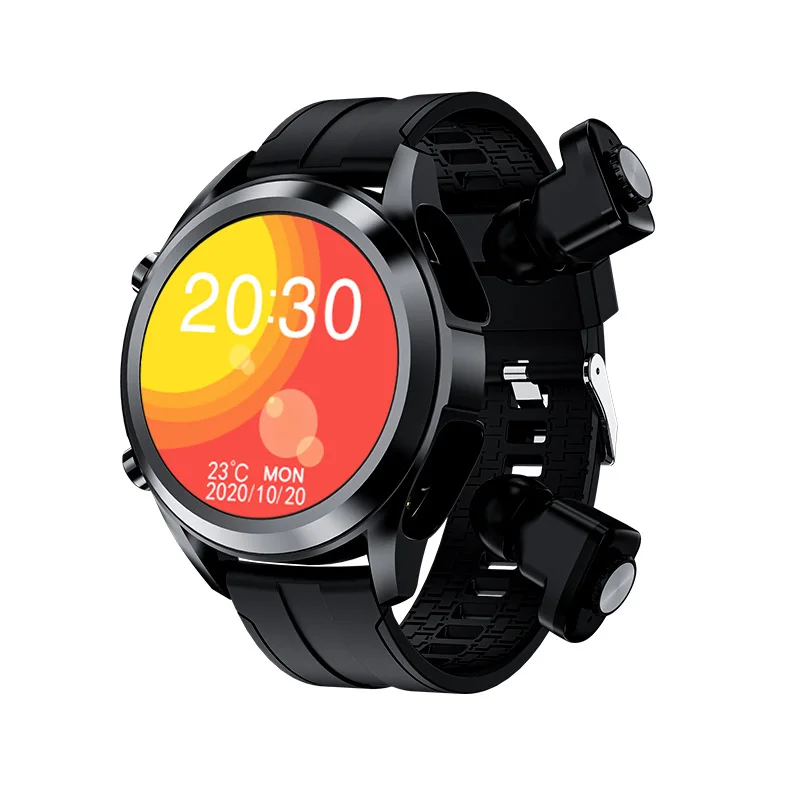 

2021 New Trend Smartwatch Earbuds, 2 In 1 Waterproof Wireless Headset Tws Smart Sport Earphone Watch Heart Rate Monitoring, Black