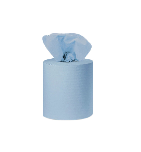 

Wholesale Disposable Paper Towel Blue Centre Feed Towel Roll, White