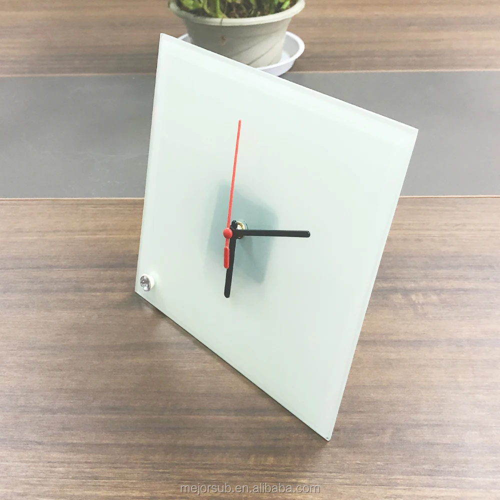 Blank Sublimation Glass Clock Modern Custom Sublimation Printed Frosted