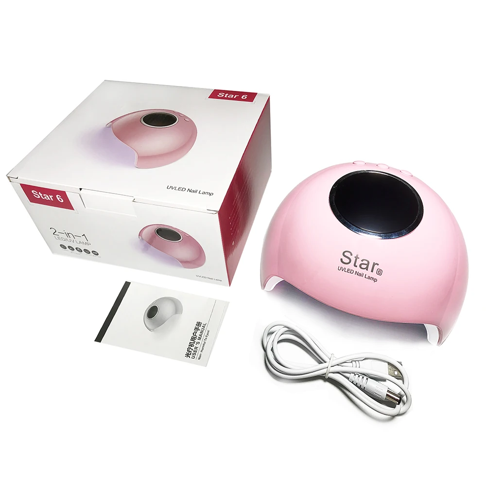

2020 New Arrival 24w LED Nail Lamp Light Curing Gel Varnish Polish Manicure Drying USB UV Lamp, Pink/white