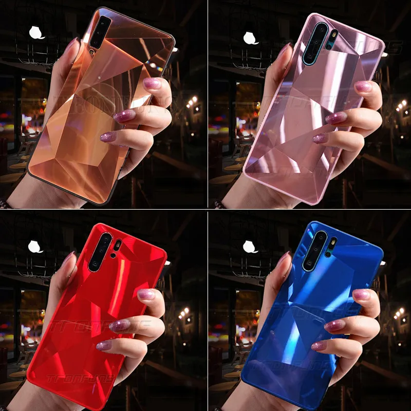 

Glitter Diamond Mirror Case for Huawei P30 P20 P Smart Plus Y5 Y6 Pro Y7 Prime 2019 Honor 20i 10i 10 Lite 8A 8X 8S 7C Soft Cover