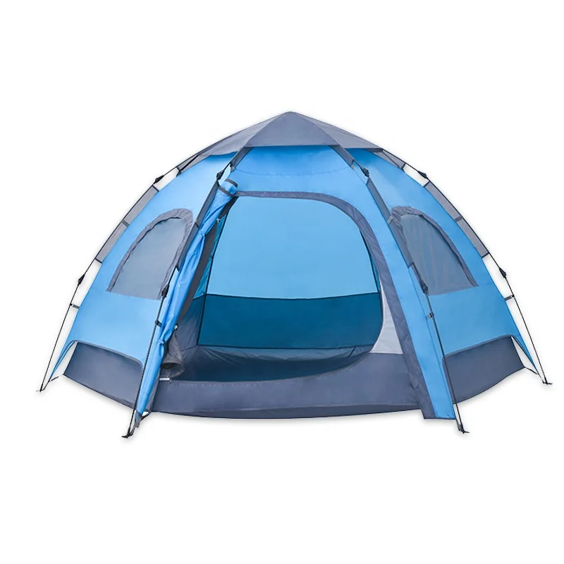 

4-5 Person Outdoor Automatic Waterproof Double Layer Pop Up Camping Hexagon Tent