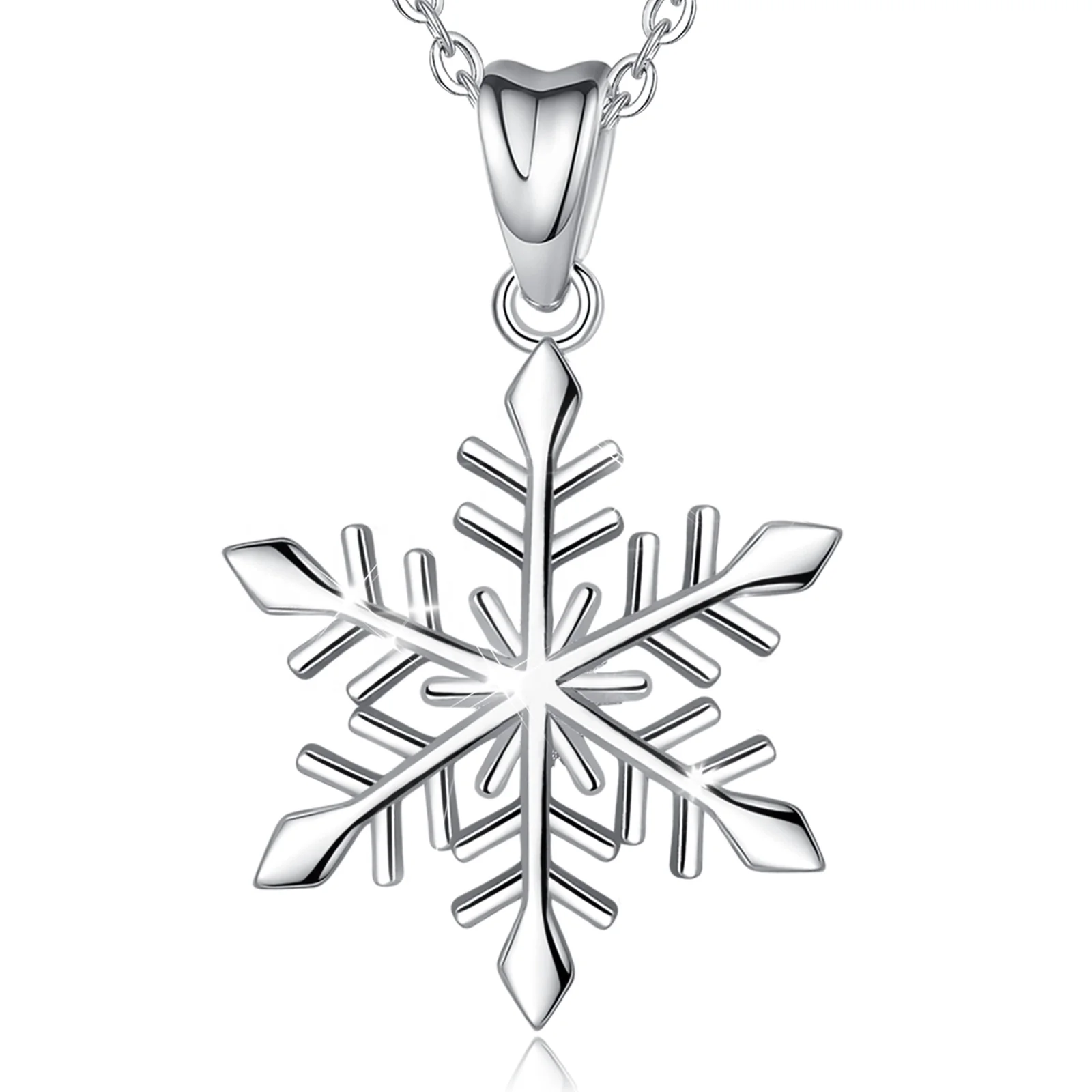 

Merryshine Dainty Jewelry 925 Sterling Silver Snowflake Pendant Necklace for Christmas