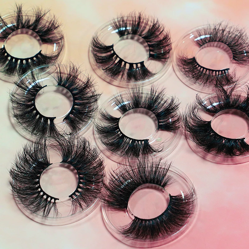 

2021 Hot selling 100% real mink 25 mm mink eyelashes luxury mink eyelashes Wholesale supplier