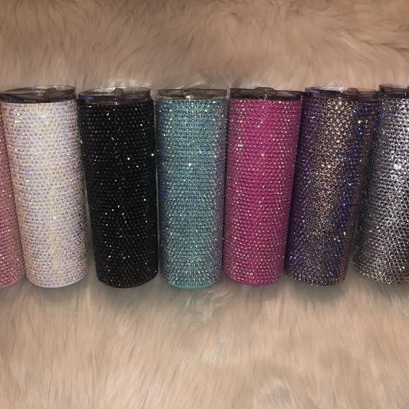 

Personalized Name Diamond Stainless Steel Insulated 12OZ Glitter Water Bottles for Women Refillable Water Bottle