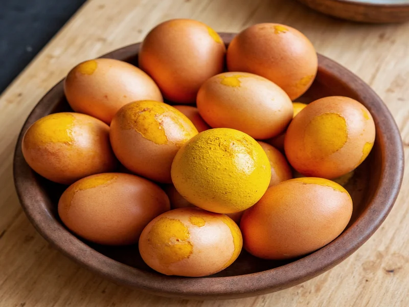 Natural egg dyeing with onion skins and turmeric