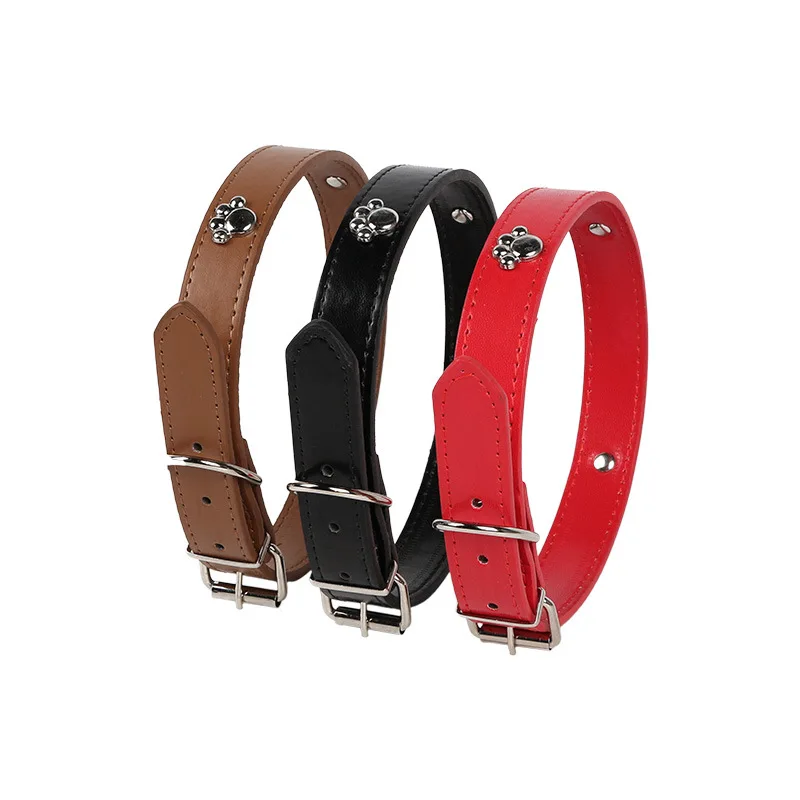 

Wholesale Indestructible Dog Collar Adjustable Round Leather Dog Collar, Customized color