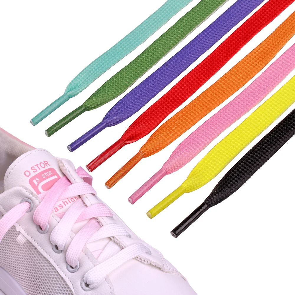 

[24]wholesale flat shoelace Casual cloth shoes board shoes sneakers with flat color gradient shoelaces, 8 colors