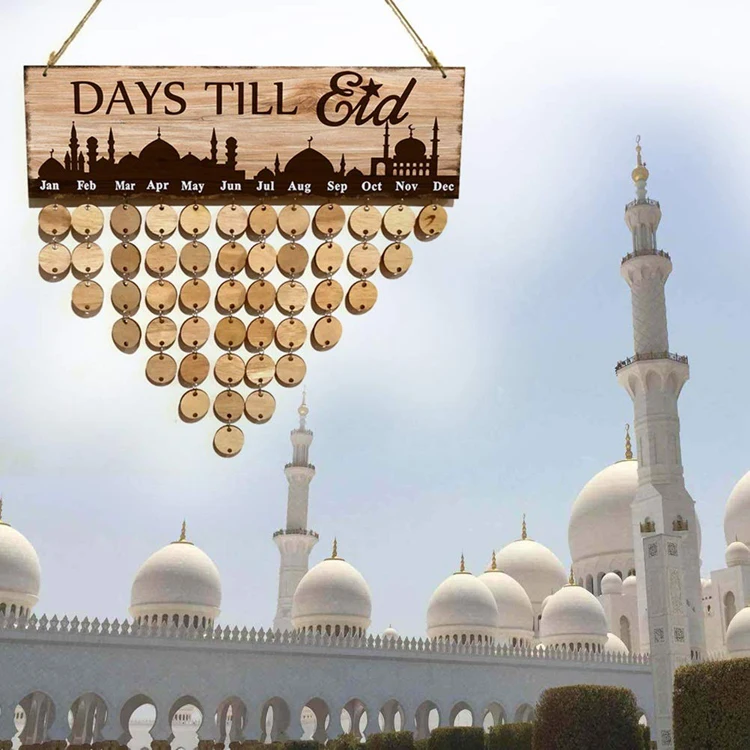 Days Till Eid Calendar Countdown Hanging Ornaments For Ramadan Kareem