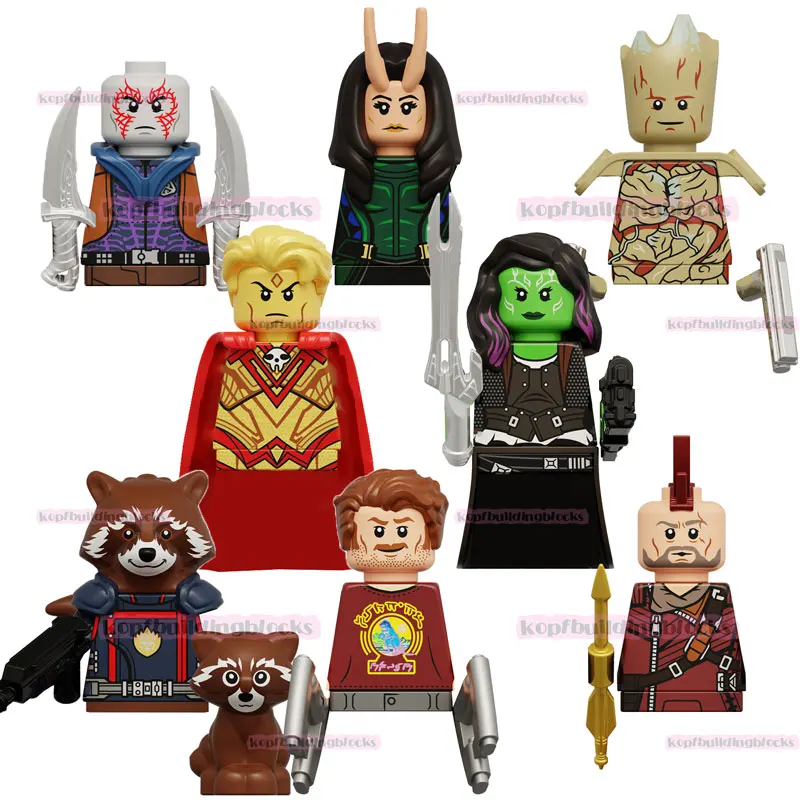 

KT1070 Star- Lord Rocket Raccoon Drax Nebula Guardians of the Galaxy Mini Building Block Figure Kids Collect Plastic Toy