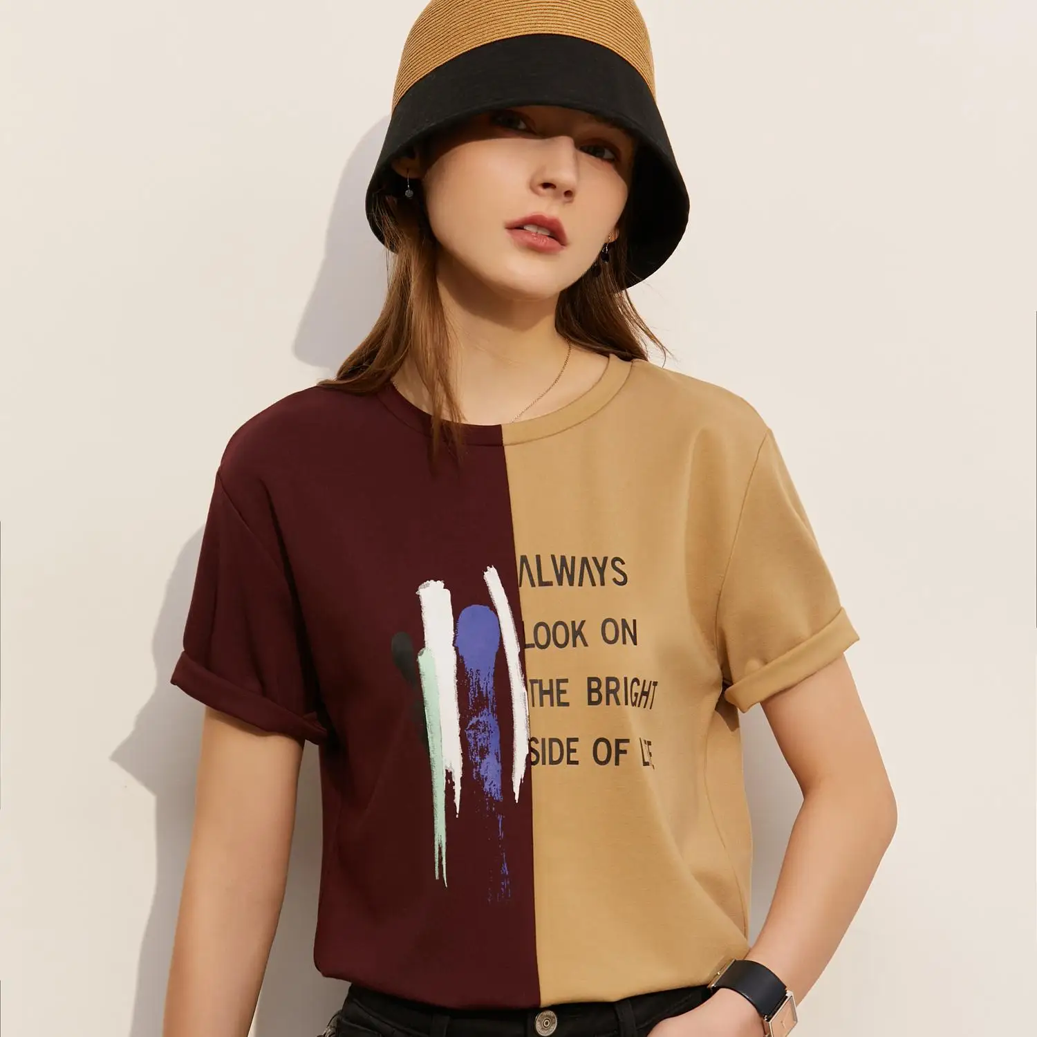 

Fashion T-shirt Ladies Letter Top Short Sleeve Fashion O-neck TShirt Cotton T-Shirt Women's T Shirt