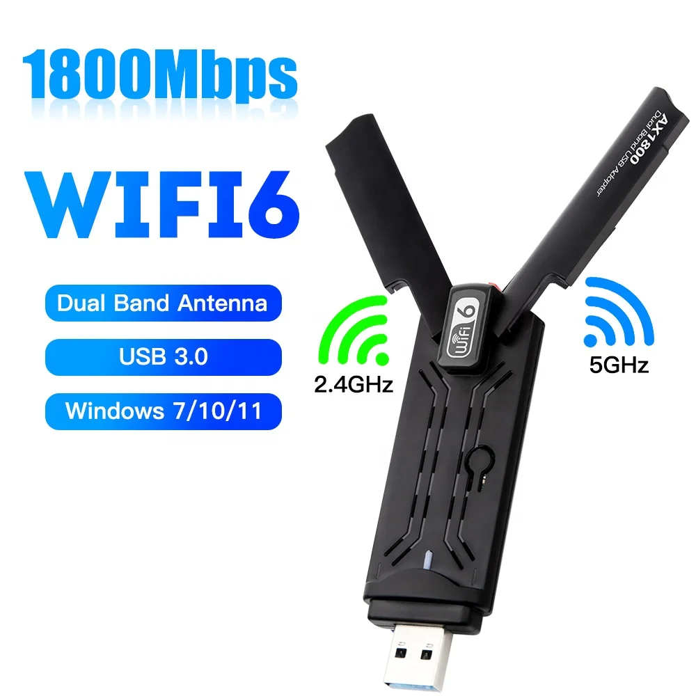 

Dual band ax1800 wifi6 network card 5g wifi dongle RTL8832AU 1800Mbps wifi 6 usb adapter