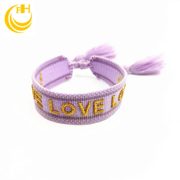 

Custom Logo Wholesale Personalized Polyester Unisex Handmade Adjustable Braided Woven Friendship Women Bracelet, Can be customized