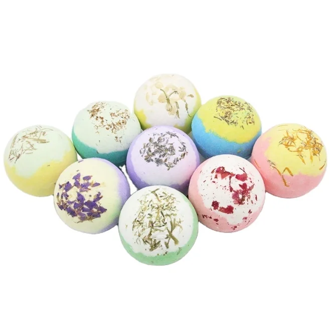 

Wholesale SPA Foaming Salts Luxury Moisturizing Dried Flowers Ball Bath Bombs Vegan Bath Frizzer, Cuatomized