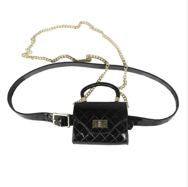 

Wholesale Korean fashion black belt bag INS trendy mini wild belt small square bag, Black, crocodile pattern black, rhombus pattern black