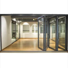 China fabrik doppel glasierte ecke aluminium bifold system faltt&uuml;r balkon faltt&uuml;r hersteller klapp t&uuml;r wc